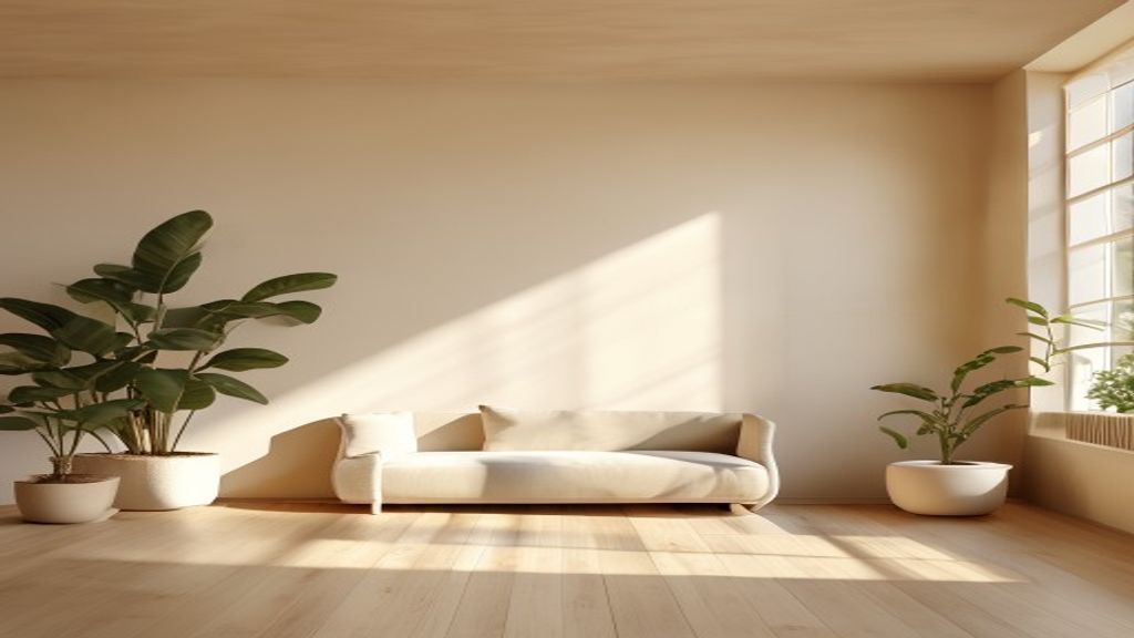 A peaceful workspace showing a person taking a mindful movement break, representing body awareness practice
